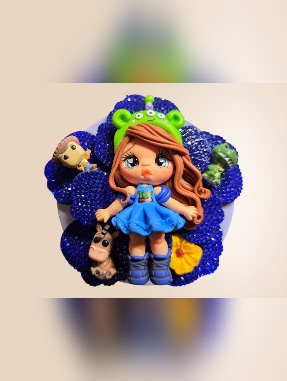 Handmade Toy Story Inspired Rhinestone Trinket Case | Clay Doll Jewelry Box